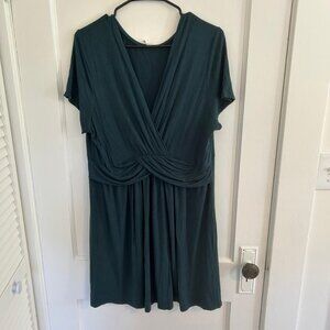 PinkBlush Draped Front Maternity/Nursing Top, Forest Green, Size 2X